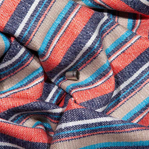 Striped At The Beach – Vintage-Stoff aus Leinen, Wolle, 1960er